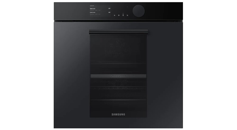 SAMSUNG NV75T9879CD - Infinite Dual Cook Steam Einbaubackofen, Pyrolyse, Graphitgrau matt A+